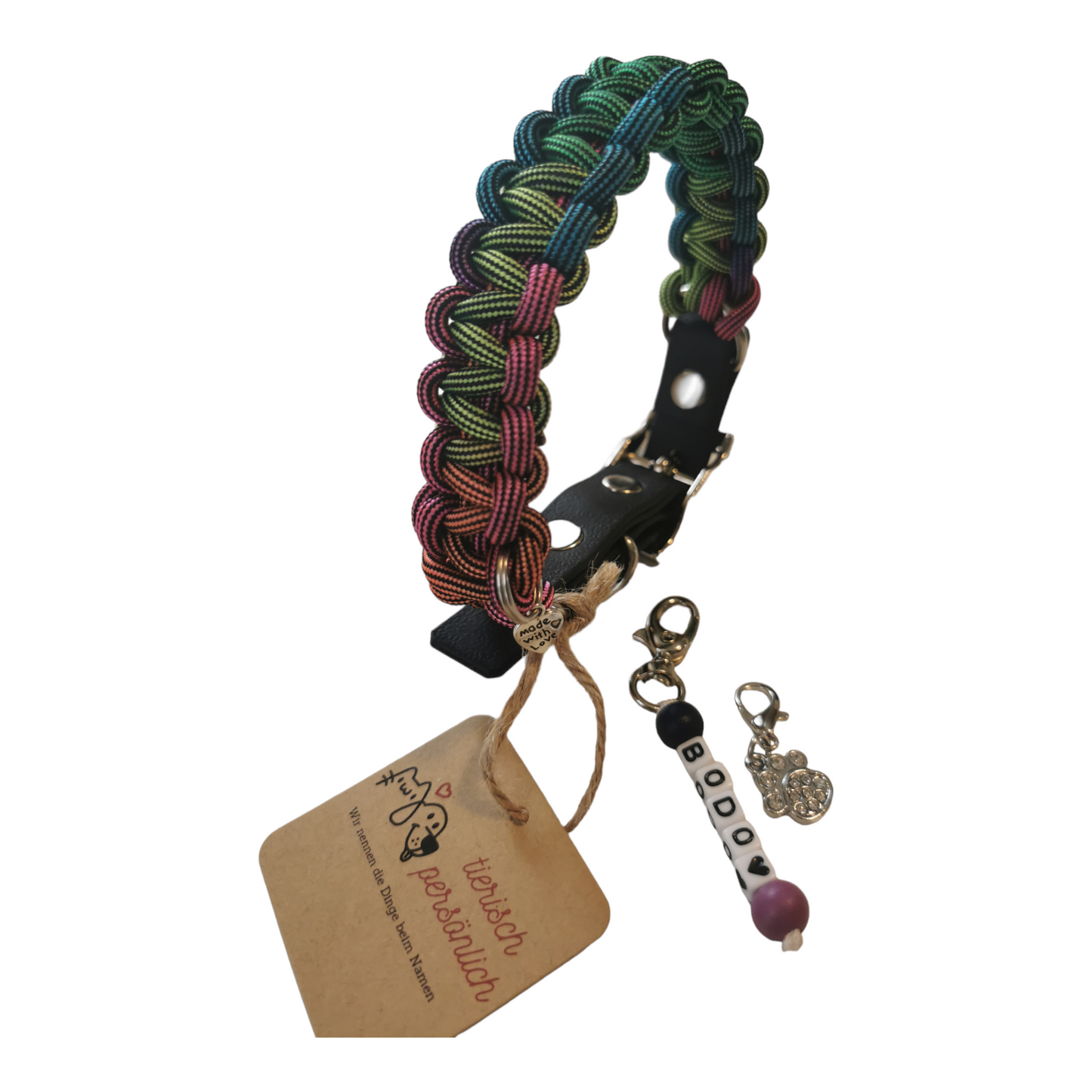 Hundehalsband "ocean dream" aus Paracord - handmade mit Namensanhänger